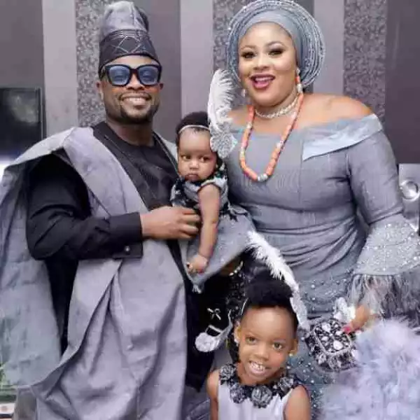 Actor Okon Lagos Dedicates His 2nd Child Today. Shares Adorable Family Photos